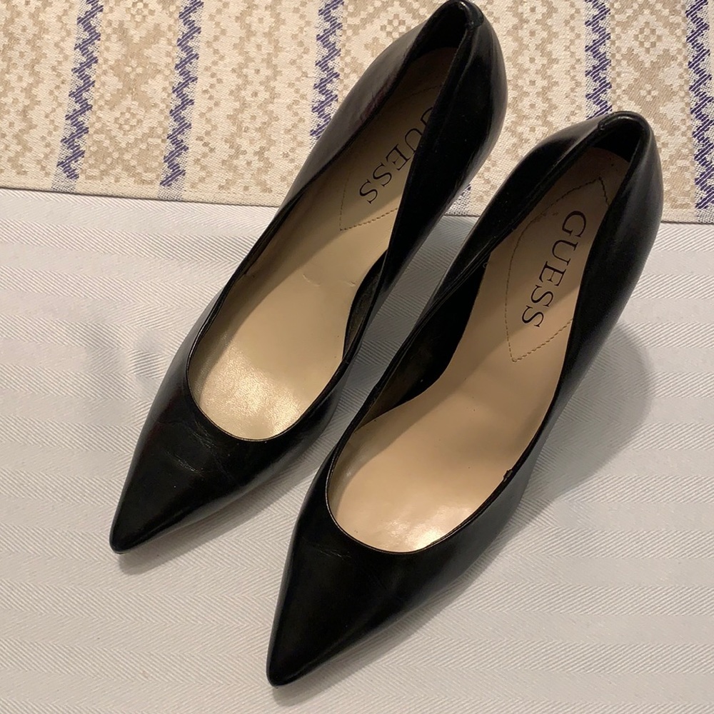 Guess, Black, Leather, Size 8, 4 inch Stilettos